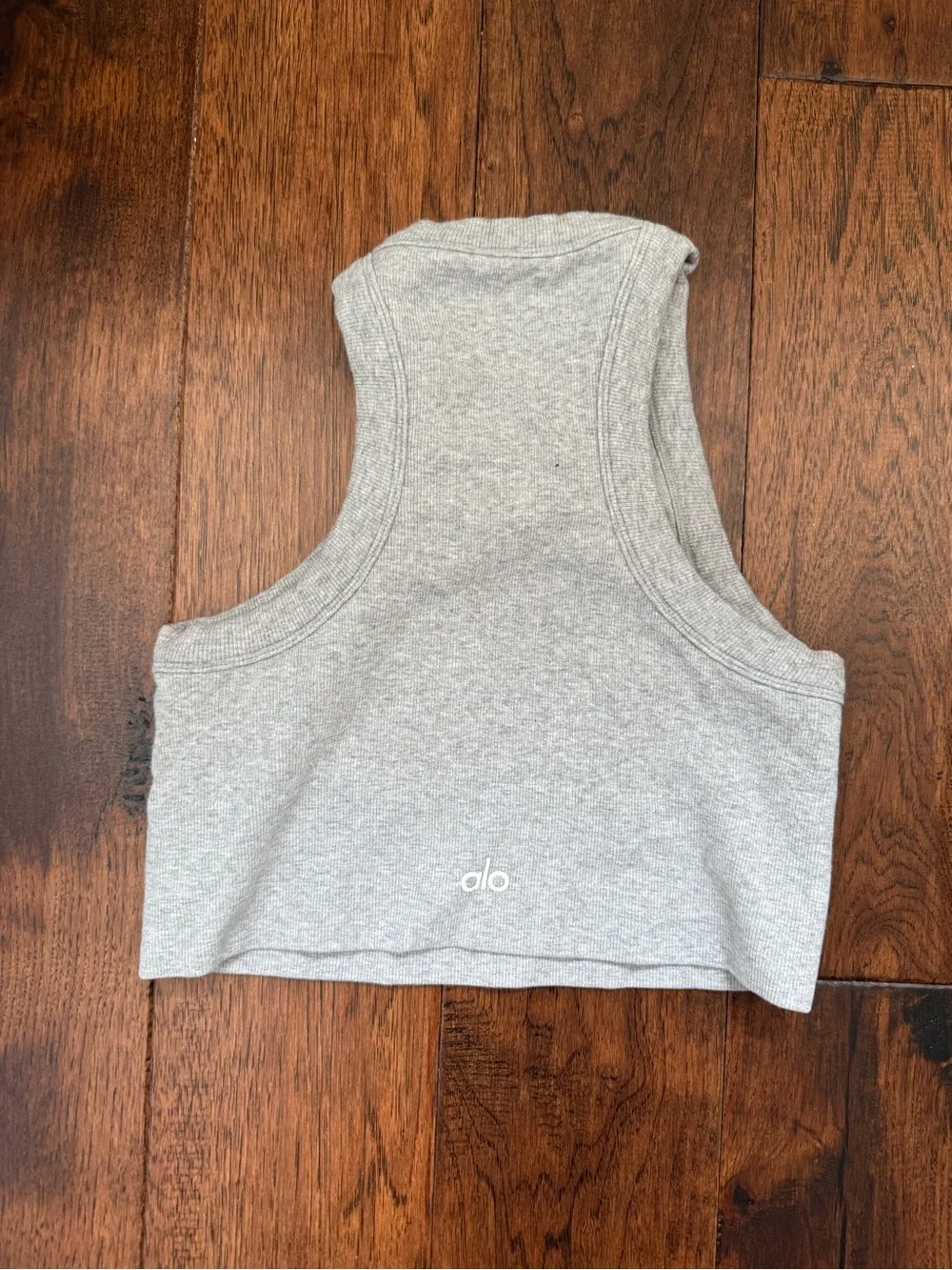 Alo Yoga Seamless Delight High Neck Bra in Athletic Heather Grey Size Small
